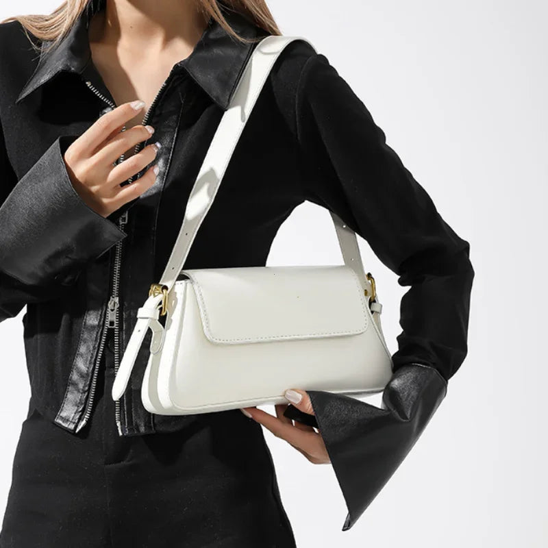 Retro Solid PU Leather Winter Shoulder Bag