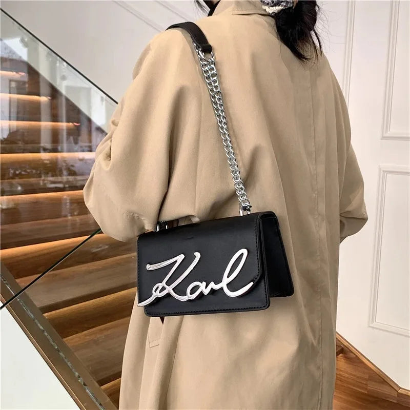 Retro Zipper Square Shoulder Tote Bag