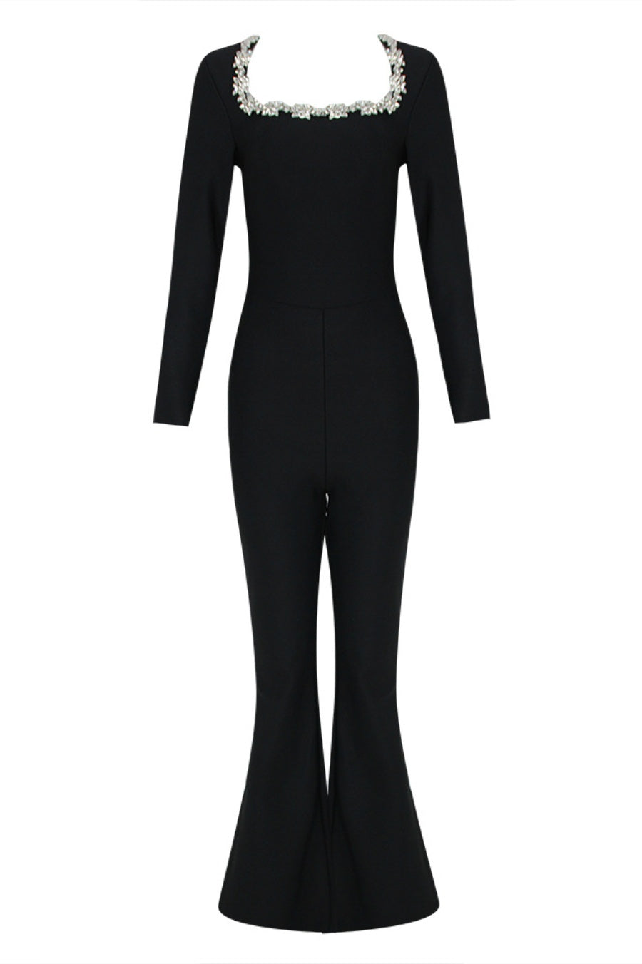 Ritia Diamante Square Collar Bandage Jumpsuit