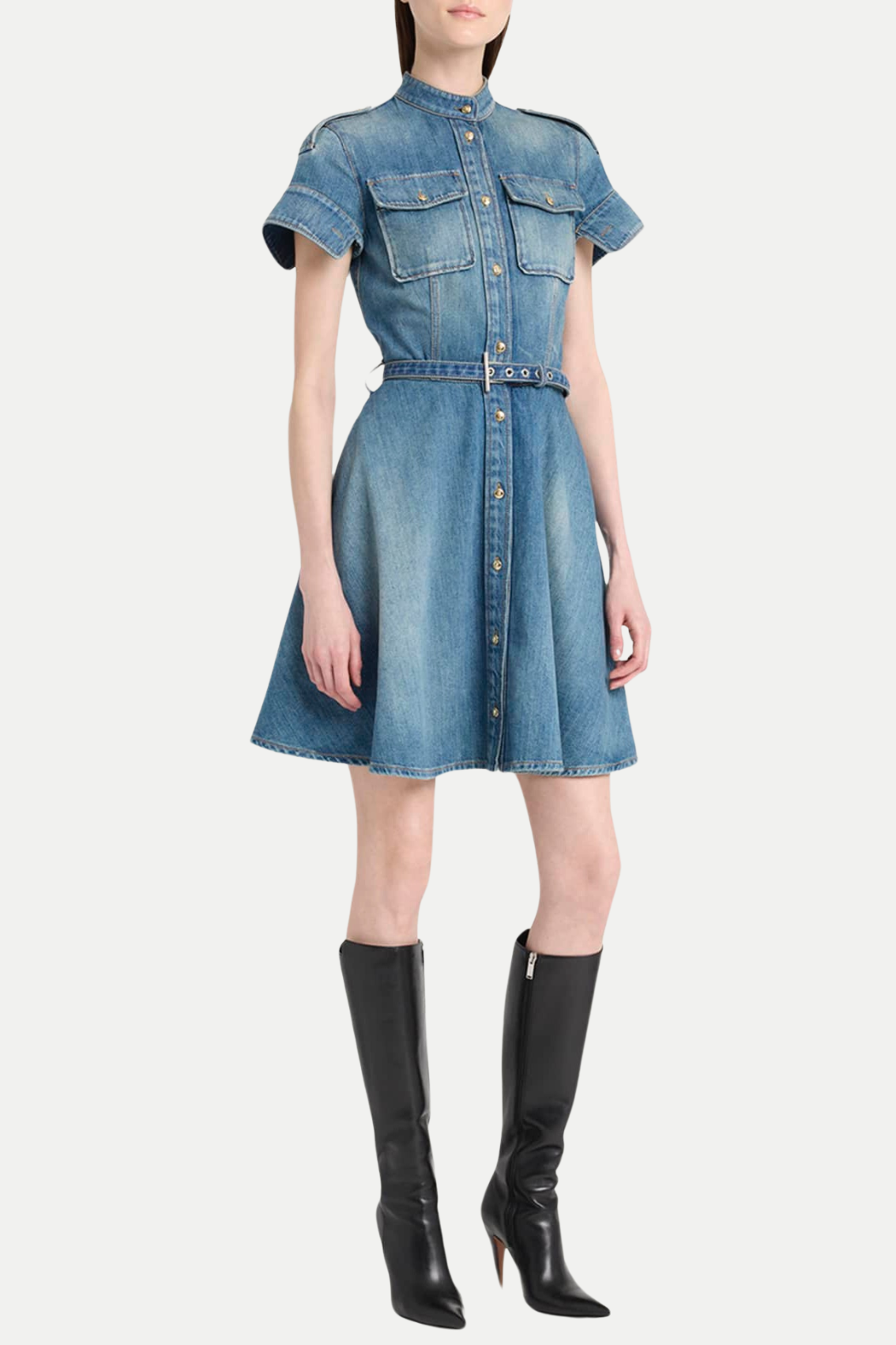 Rigby Belted Denim Mini Dress