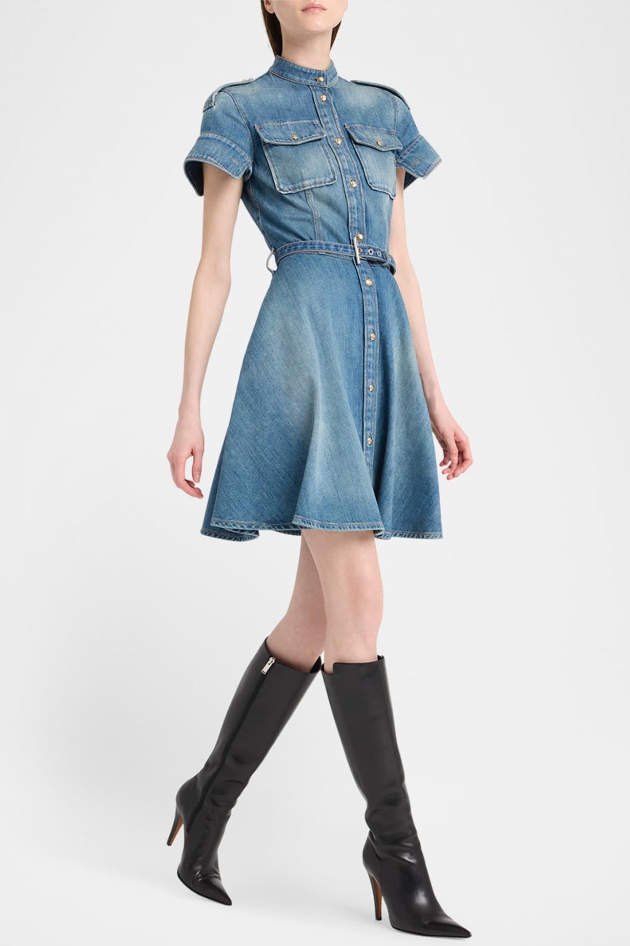 Rigby Belted Denim Mini Dress