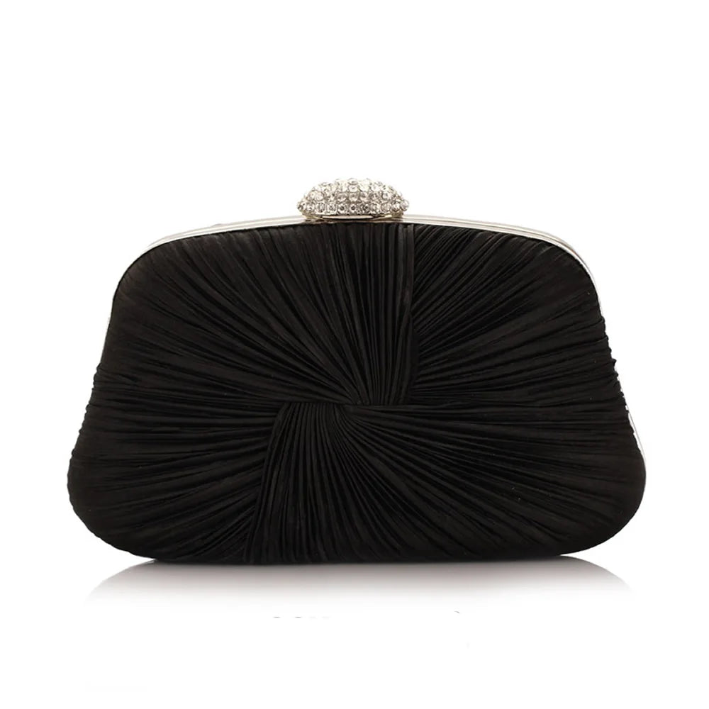 Royal Blue Pleat Pillow Shaped Clutch Bag Wedding Bridal Party Purse