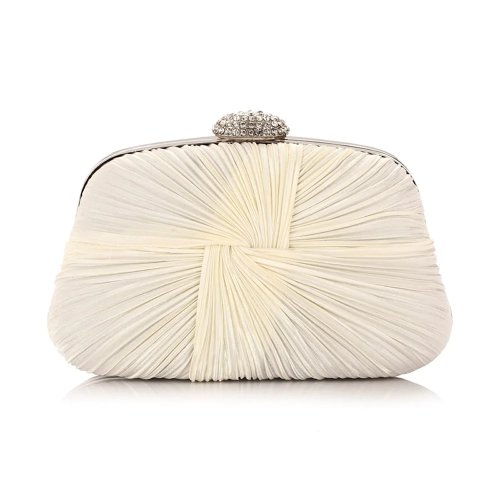 Royal Blue Pleat Pillow Shaped Clutch Bag Wedding Bridal Party Purse