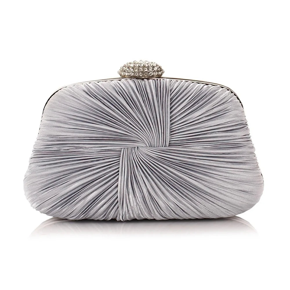Royal Blue Pleat Pillow Shaped Clutch Bag Wedding Bridal Party Purse