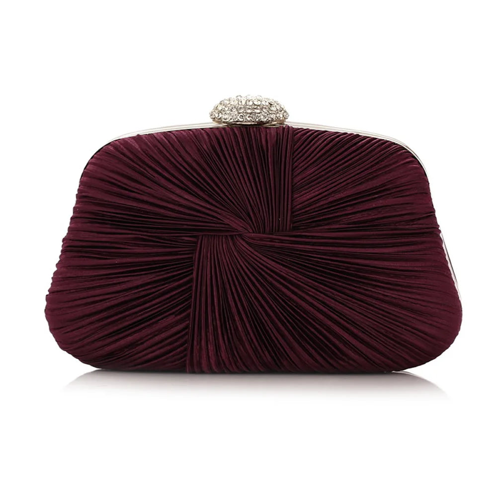 Royal Blue Pleat Pillow Shaped Clutch Bag Wedding Bridal Party Purse
