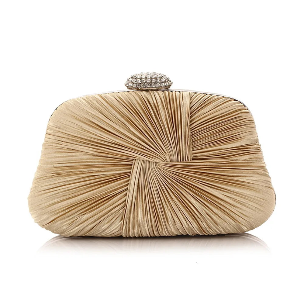 Royal Blue Pleat Pillow Shaped Clutch Bag Wedding Bridal Party Purse