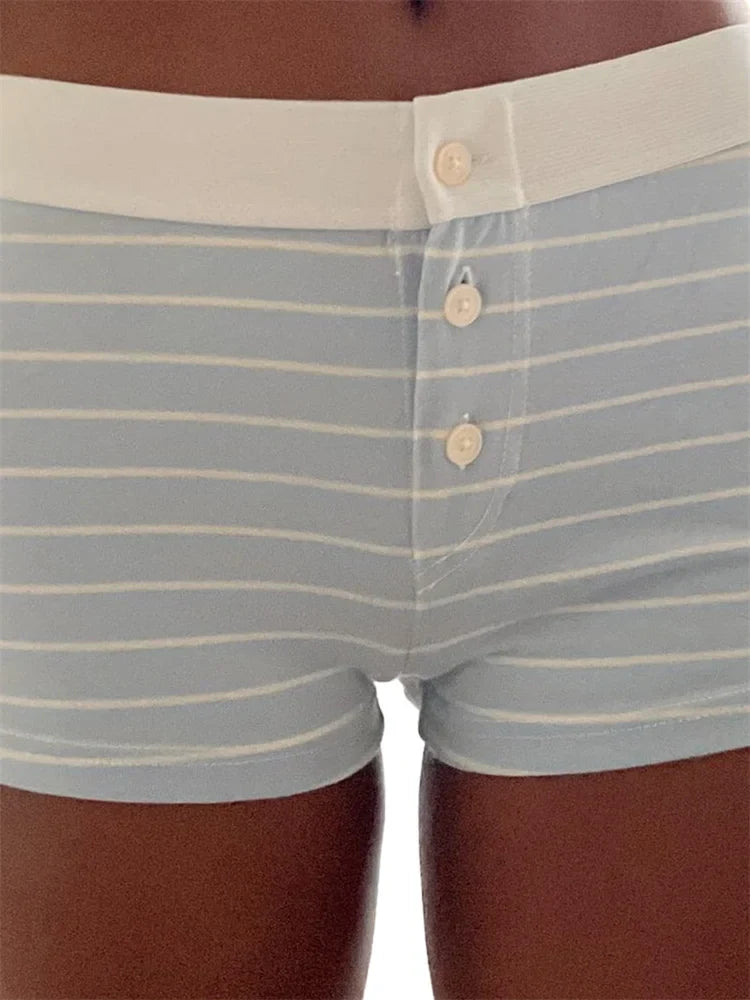 Floral Striped Pajama Sleep Short