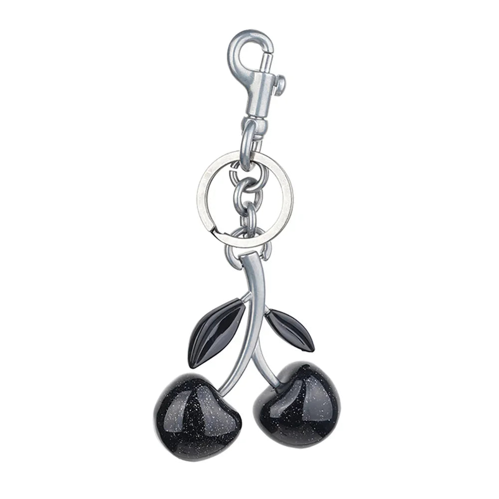 Cute Cherry Charm Handbag Pendant Keychain Crystal Cherry Bag Accessories