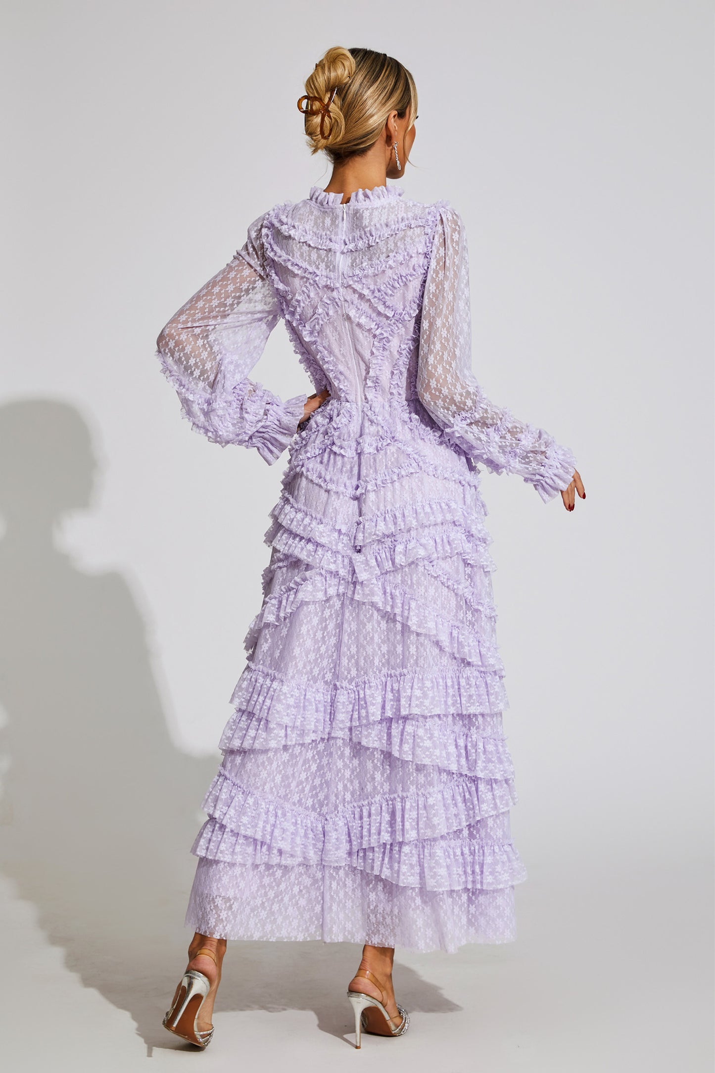 Saroyan Light Purple Floral Midi Dress
