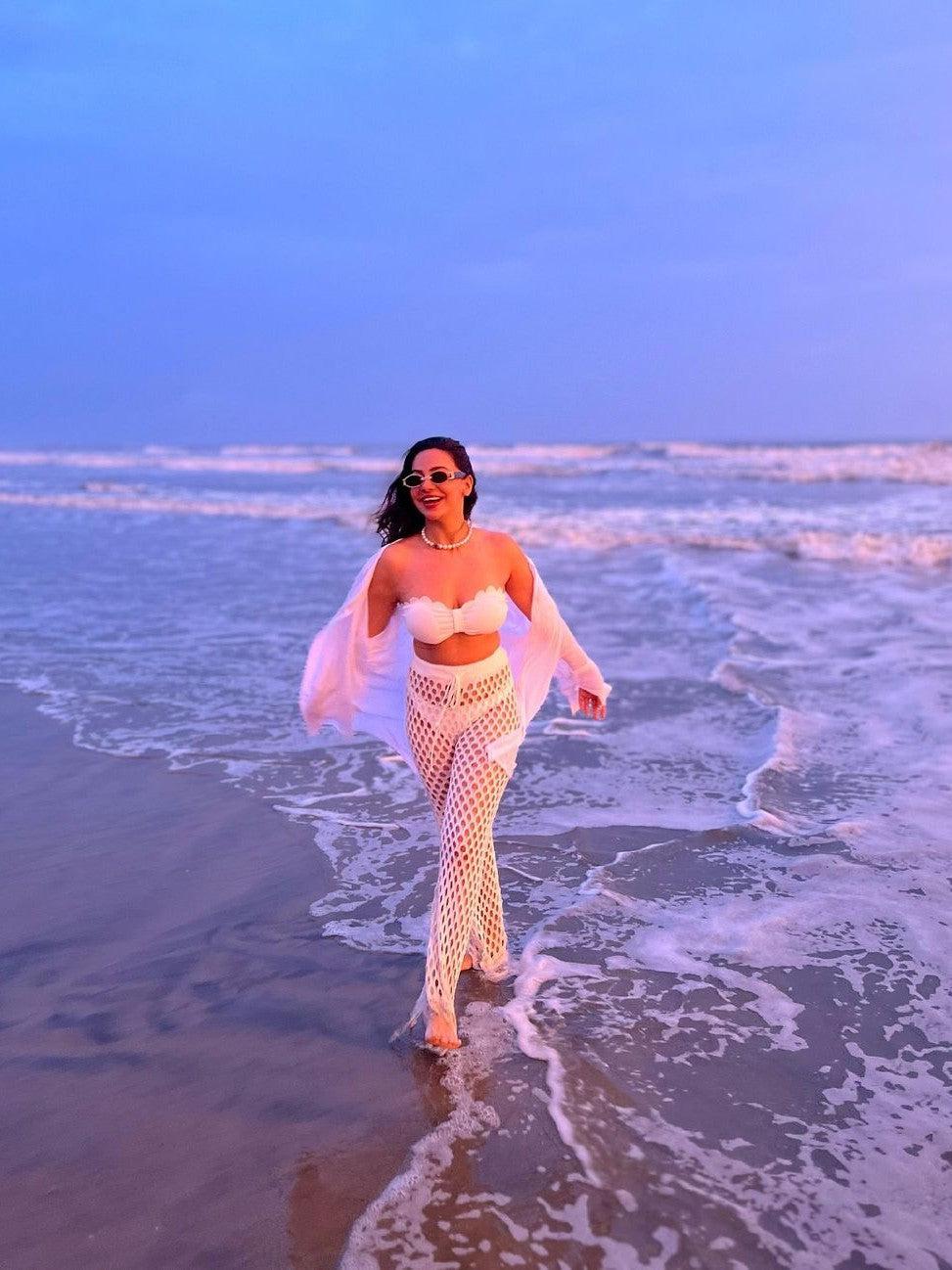 Bralette Top & Crochet Pant Coord Set