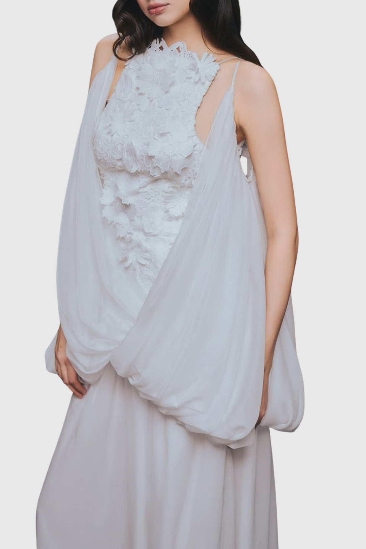 Soleka Lace Puffy Tulle Mini Dress