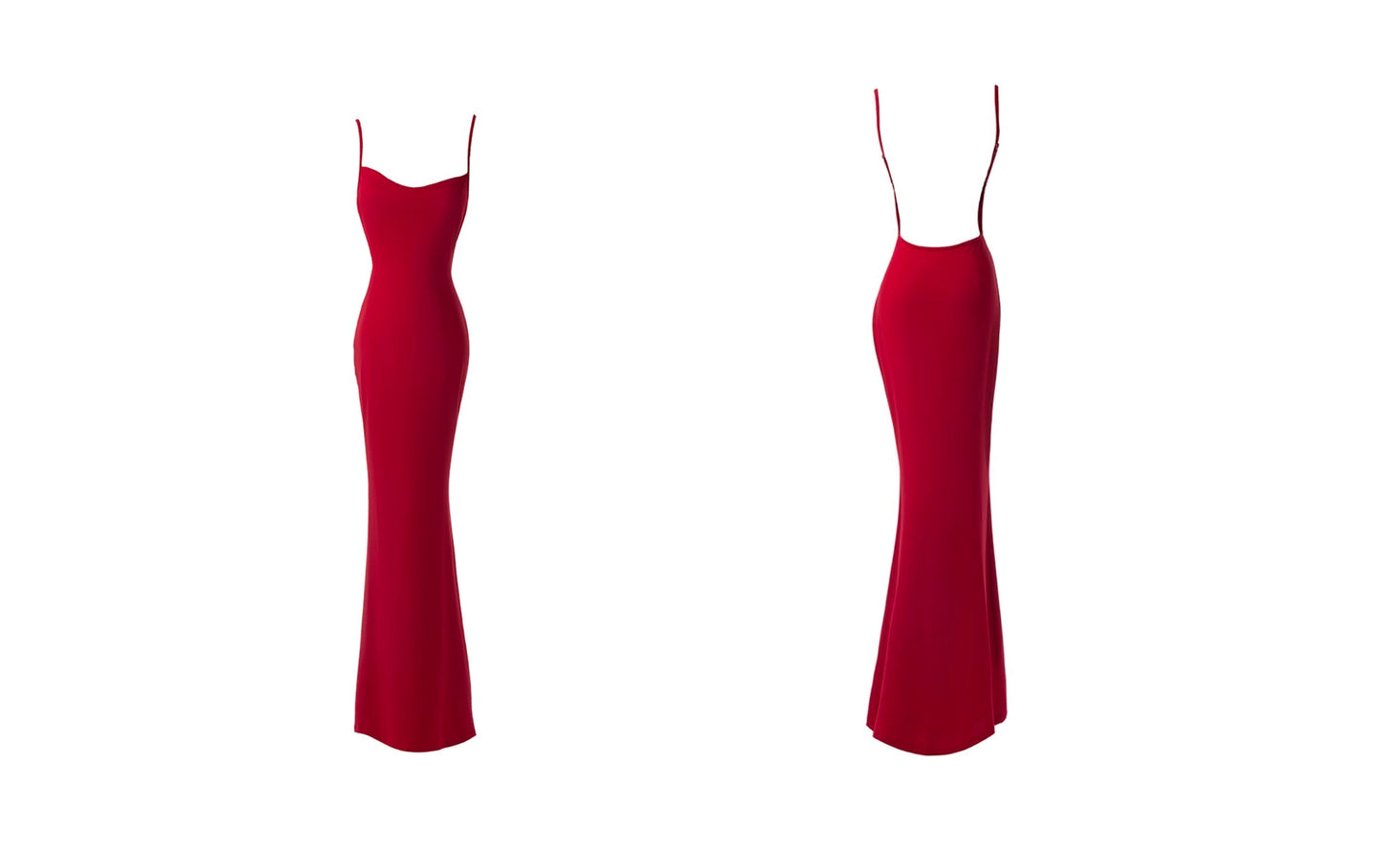 Striking Red Backless Mermaid Dress