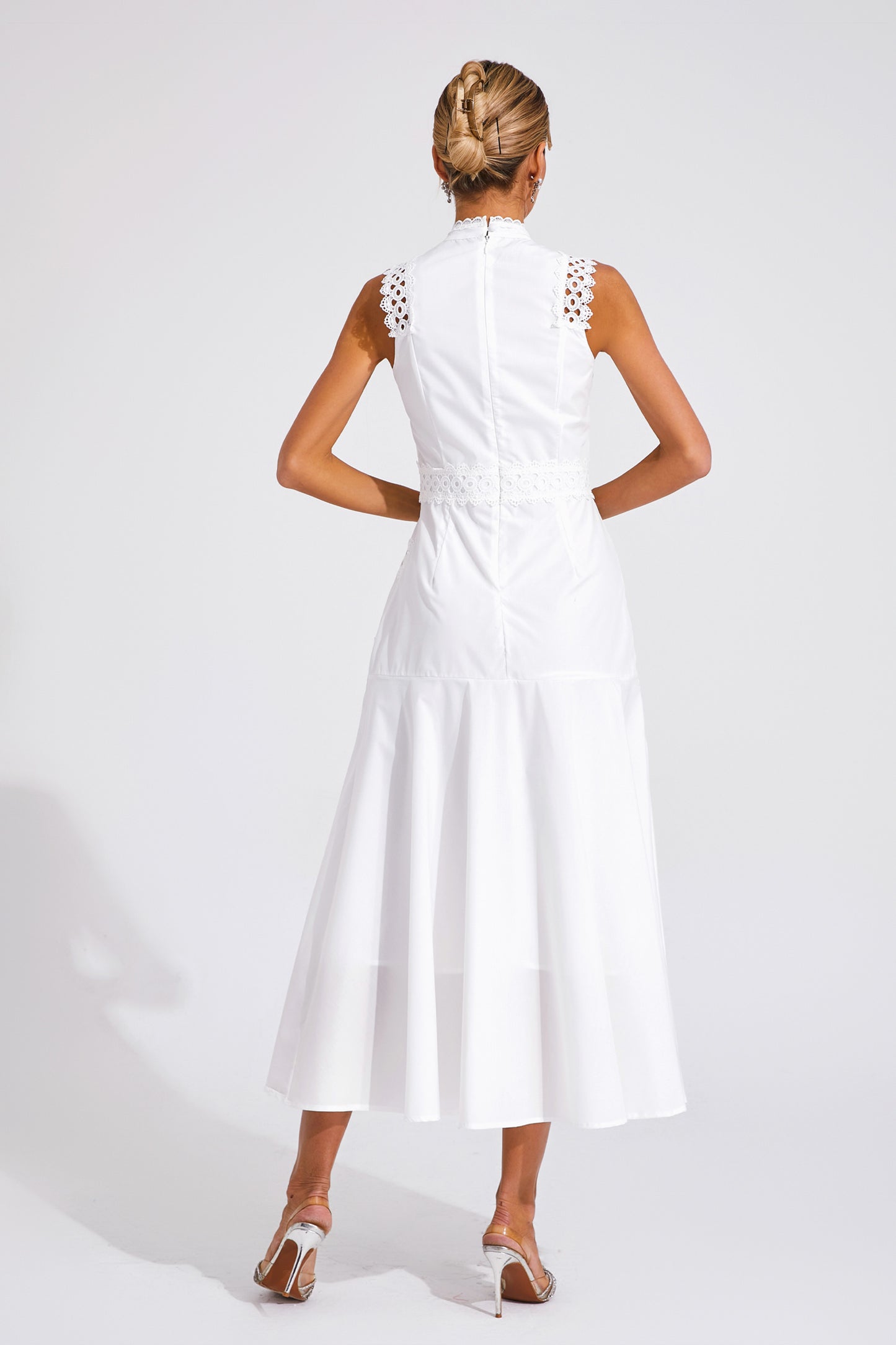 Susanna White Sleeveless Lace Dress
