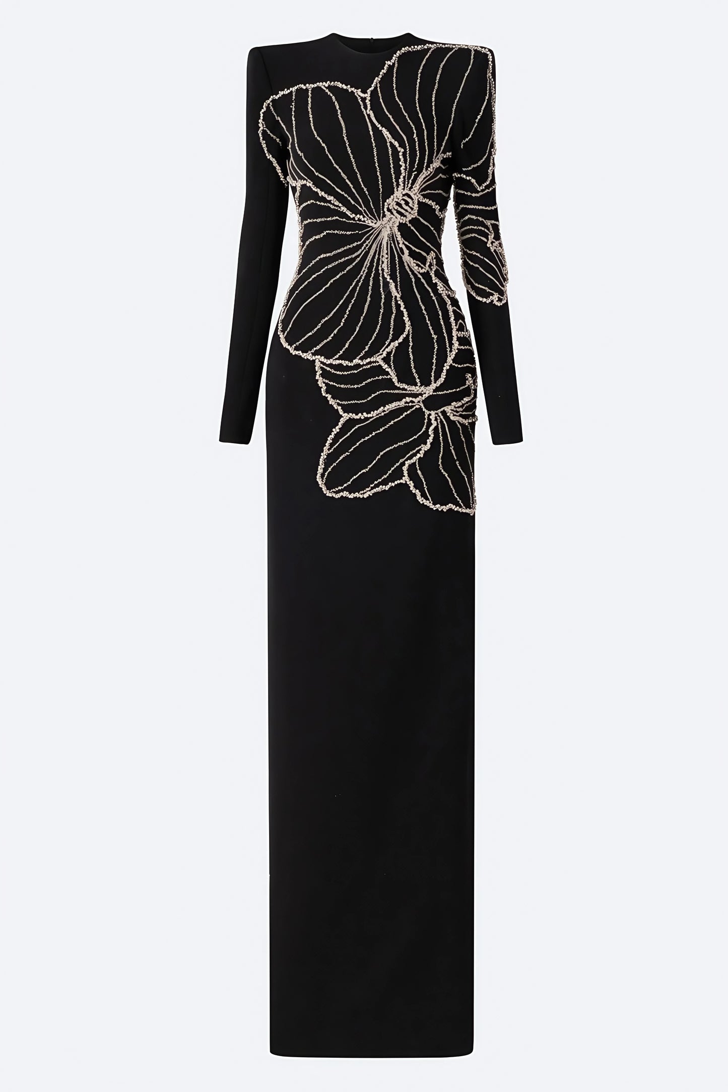 Tildat Long-Sleeved Orchid-Patterned Maxi Dress