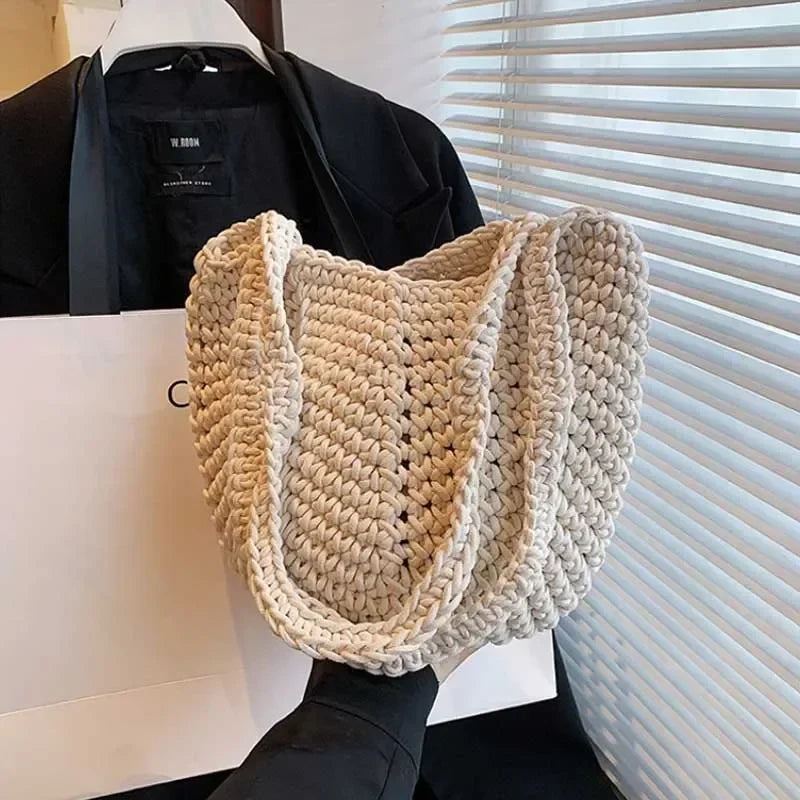 Popular Woven Design Bucket Shoulder Bag