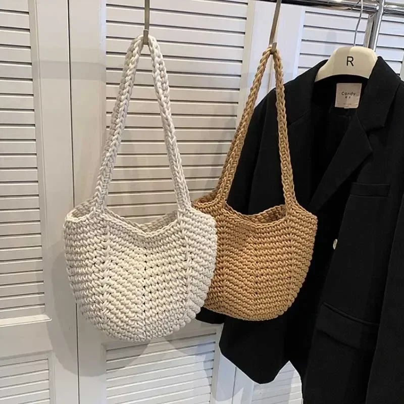 Popular Woven Design Bucket Shoulder Bag