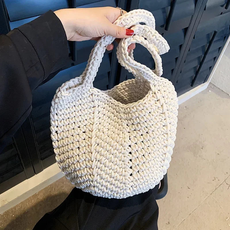 Popular Woven Design Bucket Shoulder Bag
