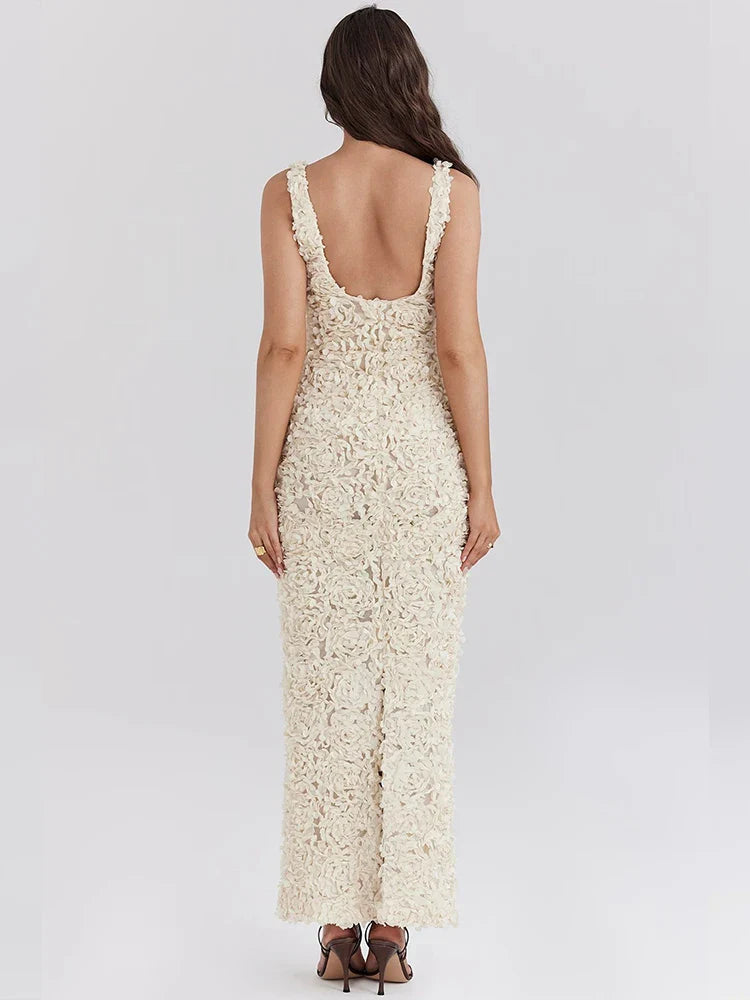 Floral Slim Bodycon Maxi Vacation Dress