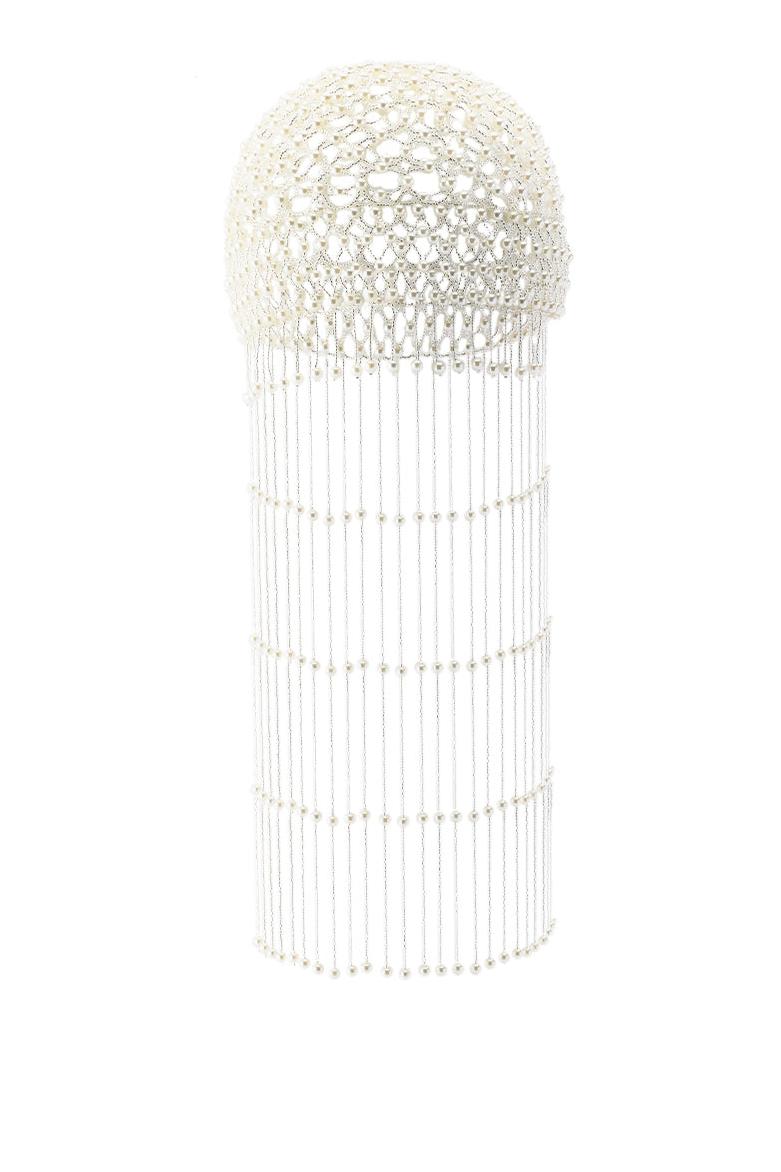 Faux Pearl Braided Tassel Hat