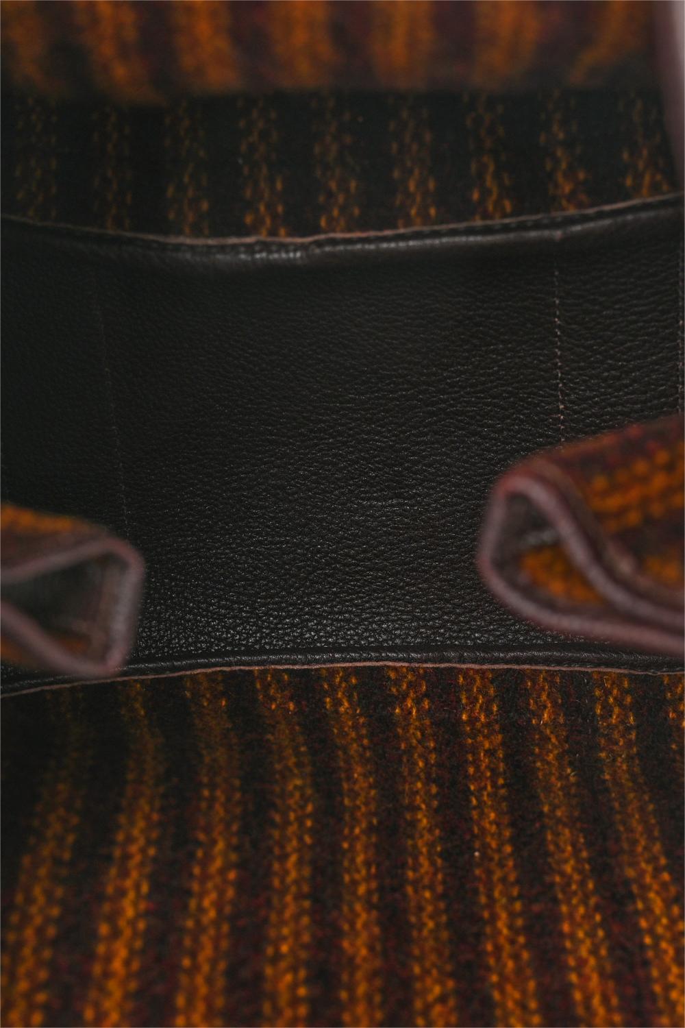 Faux Woolen Pu Leather Tote Bag