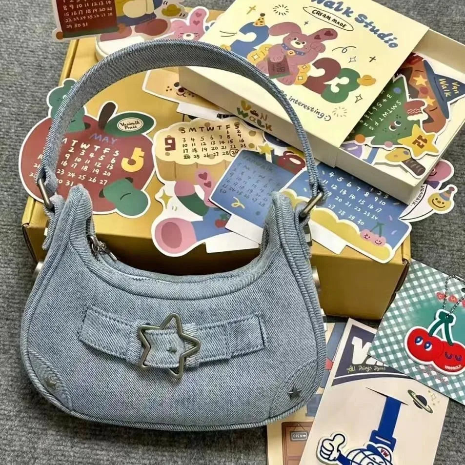 Casual Cute White Star Shoulder Bag