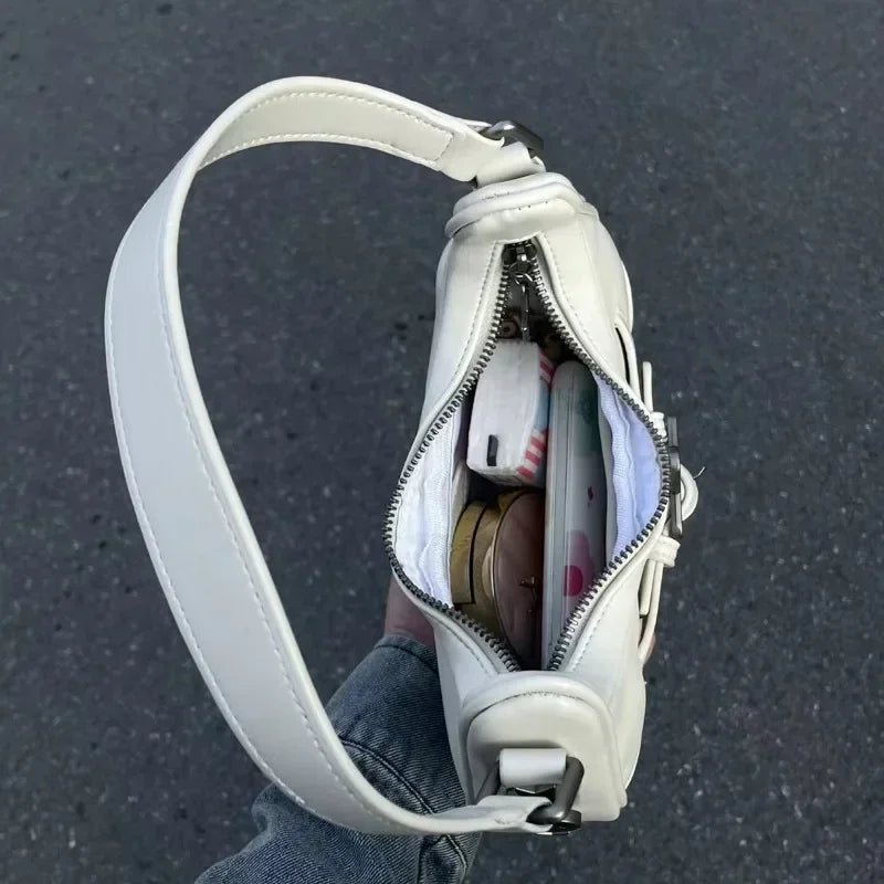 Cute White Star Leather Shoulder Tote Bag