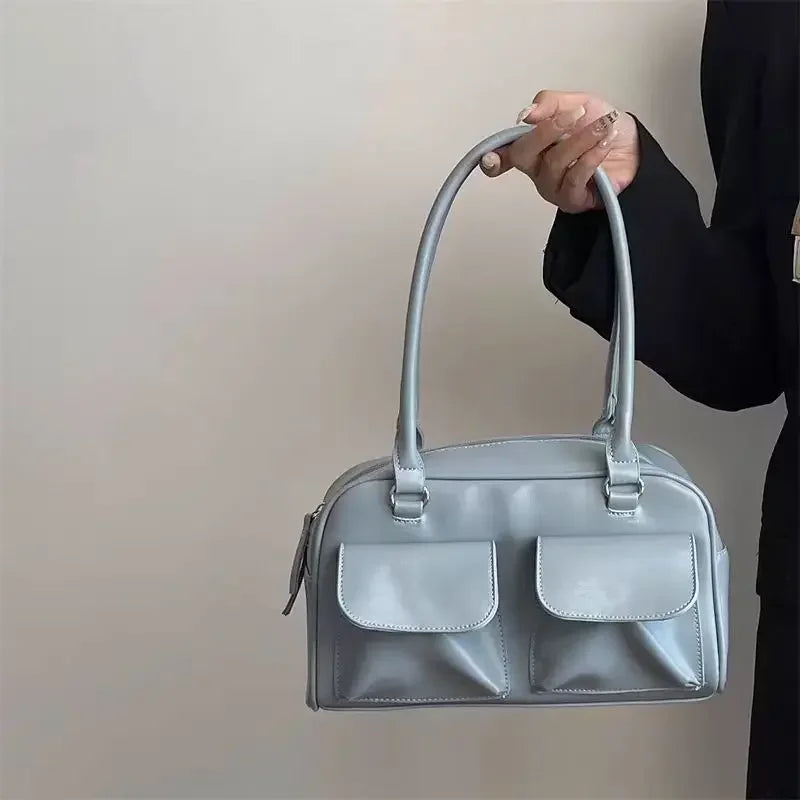 Simple Vintage Business PU Leather Shoulder Bag