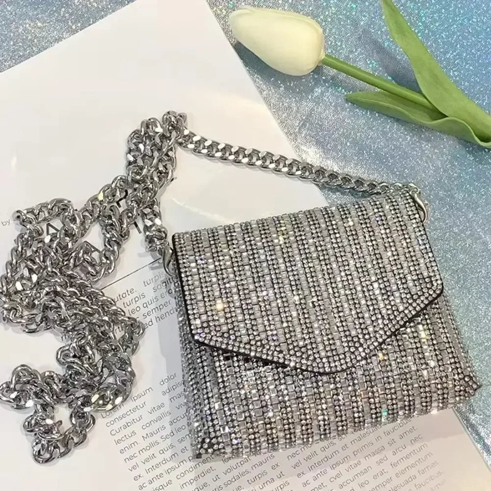 Silver Chic PU Leather Crossbody Handbag