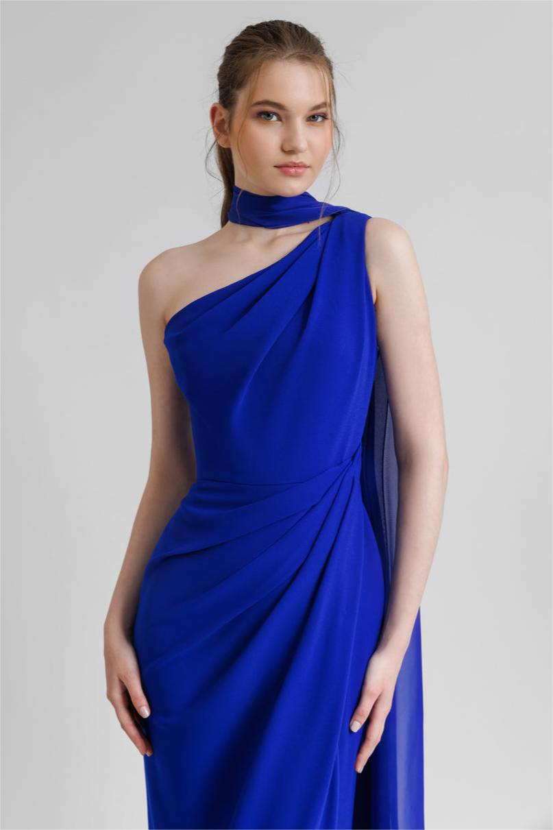 Chiffon Split Dress Cape Maxi Dress