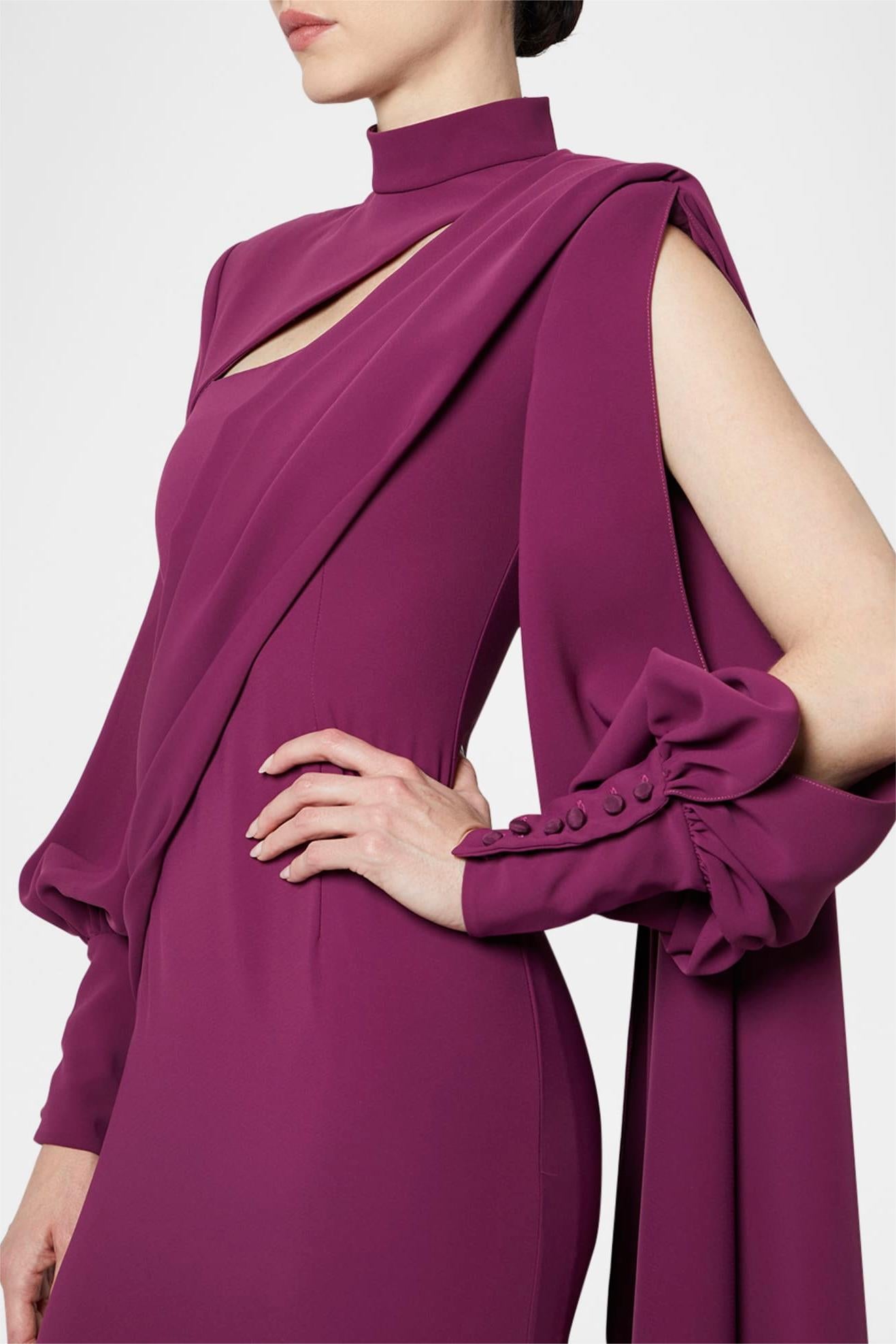 Solid Cut-Out Ruched Maxi Dress