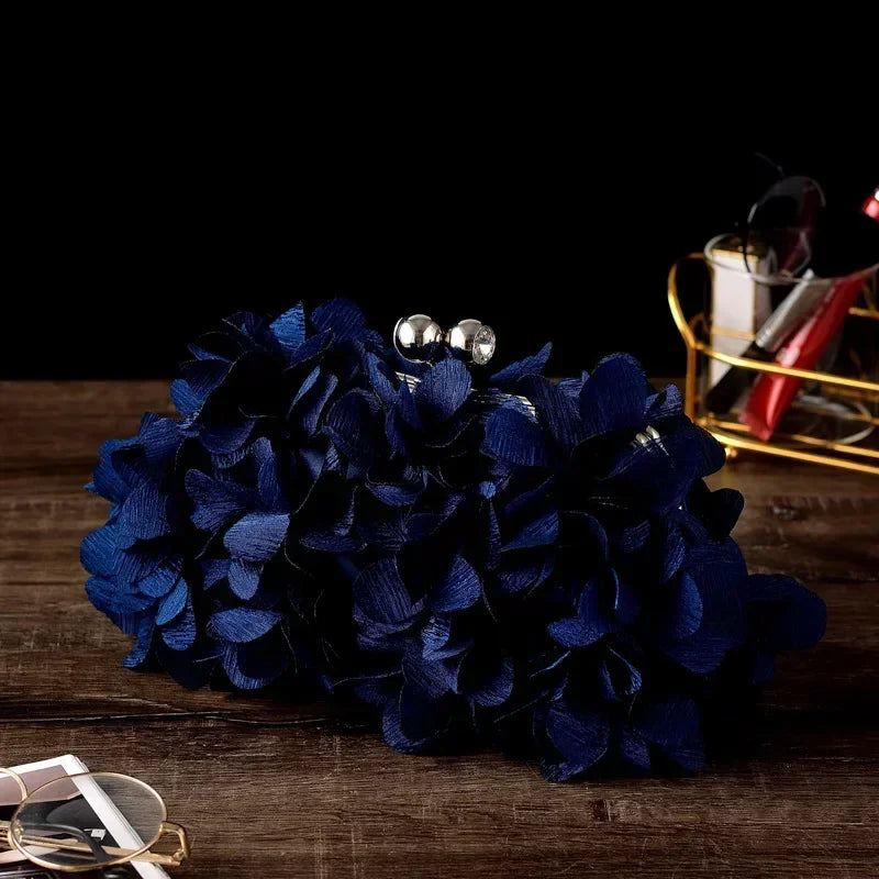 Elegant White Bride Floral Wedding Clutch Evening Handbag