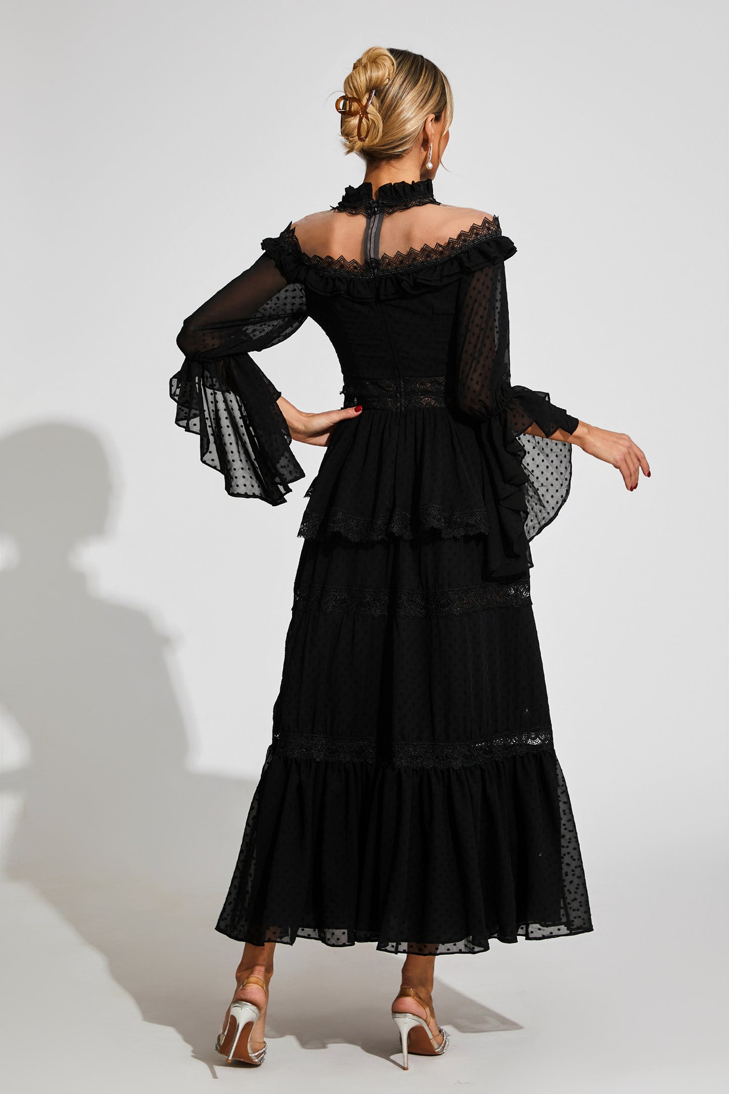 Wendy Black Lace Long Sleeve Dress
