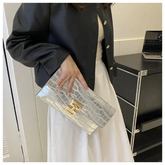 White Evening Banquet Clutch Wristlet