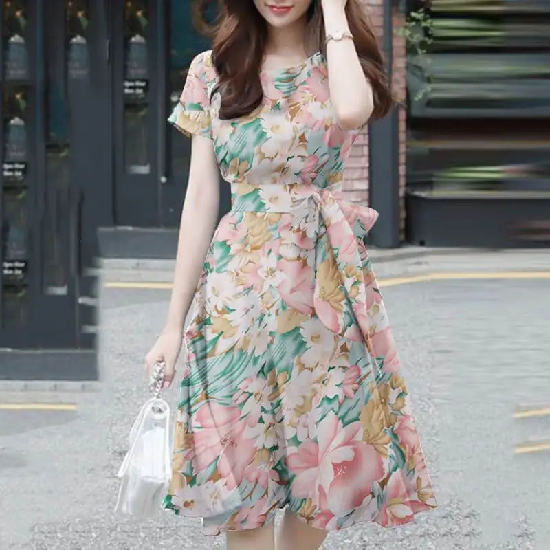 Bohemian Knee-length Floral Print Sundress