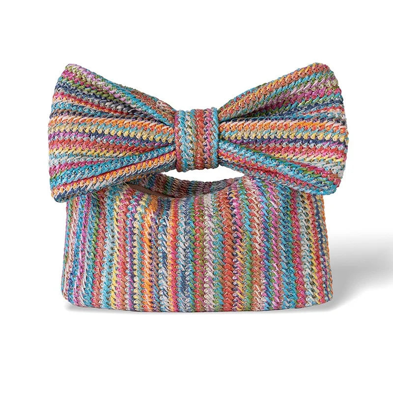Bow Handbag Straw Clutch Wristlet