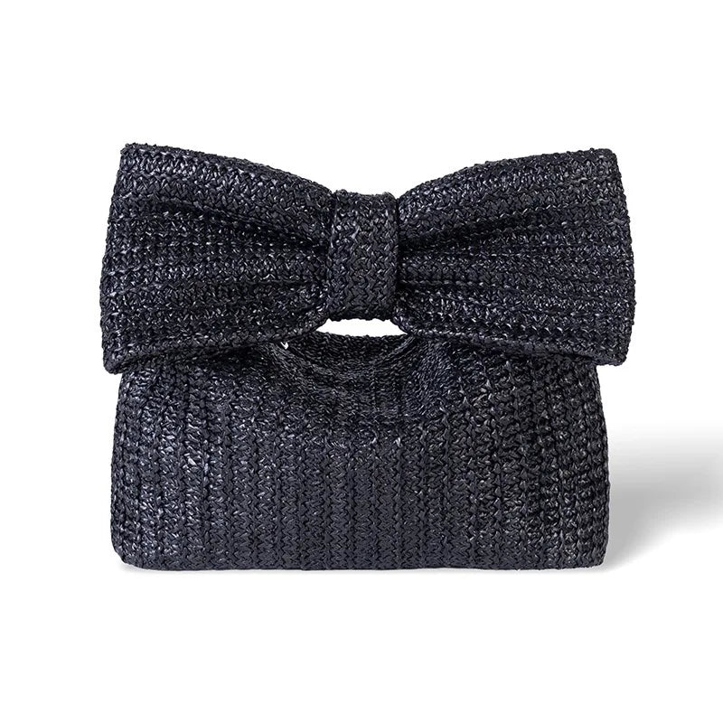Bow Handbag Straw Clutch Wristlet