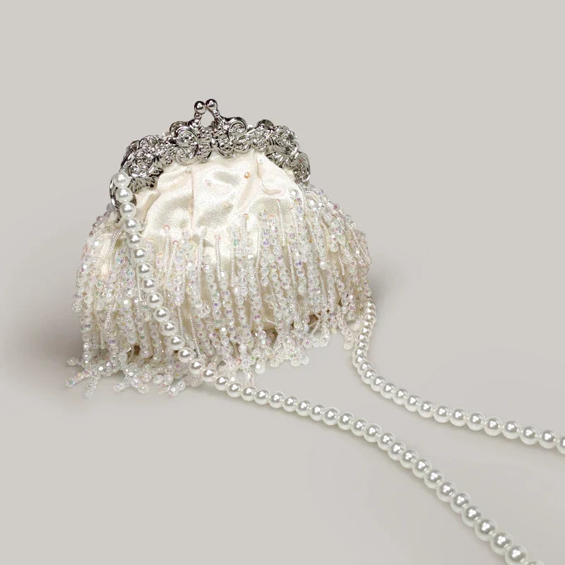 Diamond Bead Crystal Evening Clutch Bag