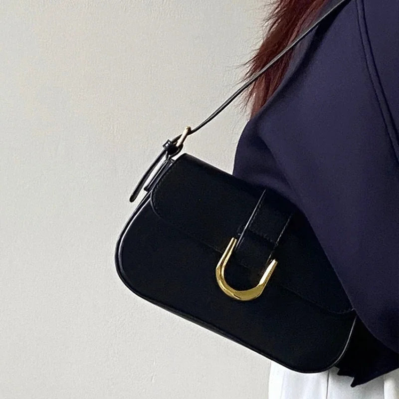 Adjustable Strap Patent Leather Satchel Bag