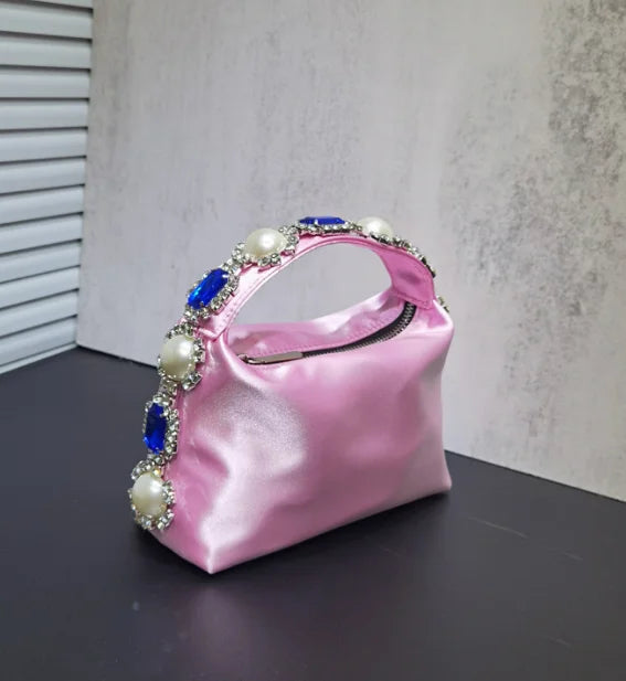 Stones Silk Phone Handbag Wristlet