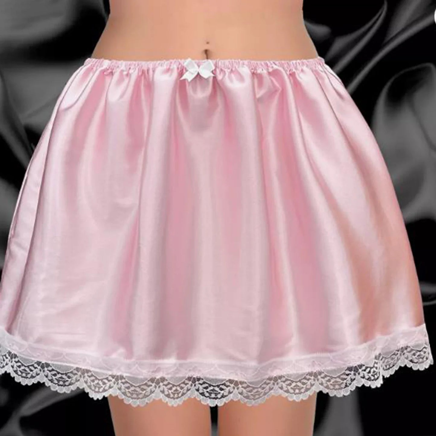 Satin Bow Puffy Drape Skirt