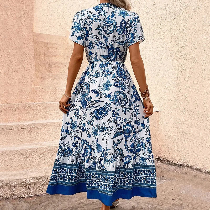Vacation Style Floral Print Dress