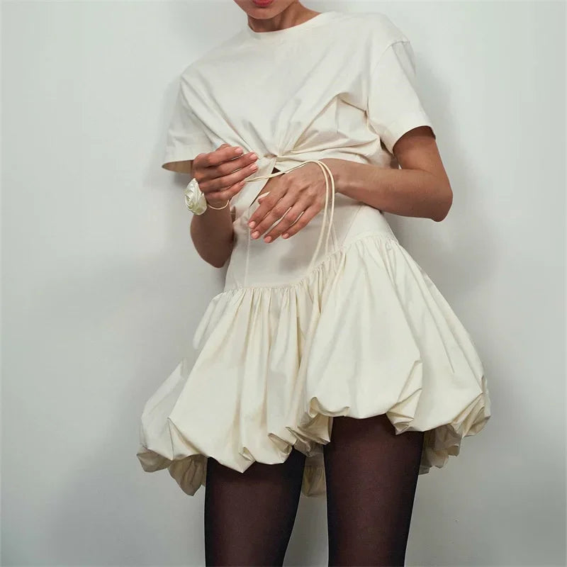 Elegant Solid Bud Mini Skirt