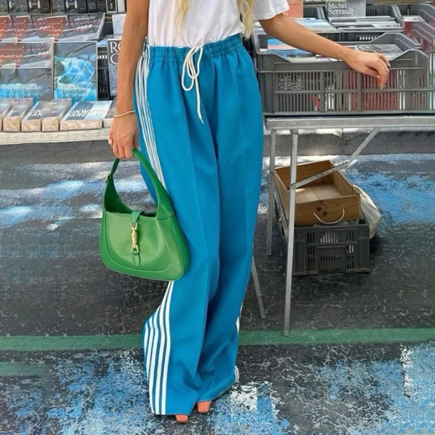 Y2K Striped Baggy Track Jogger Sweatpants Pant