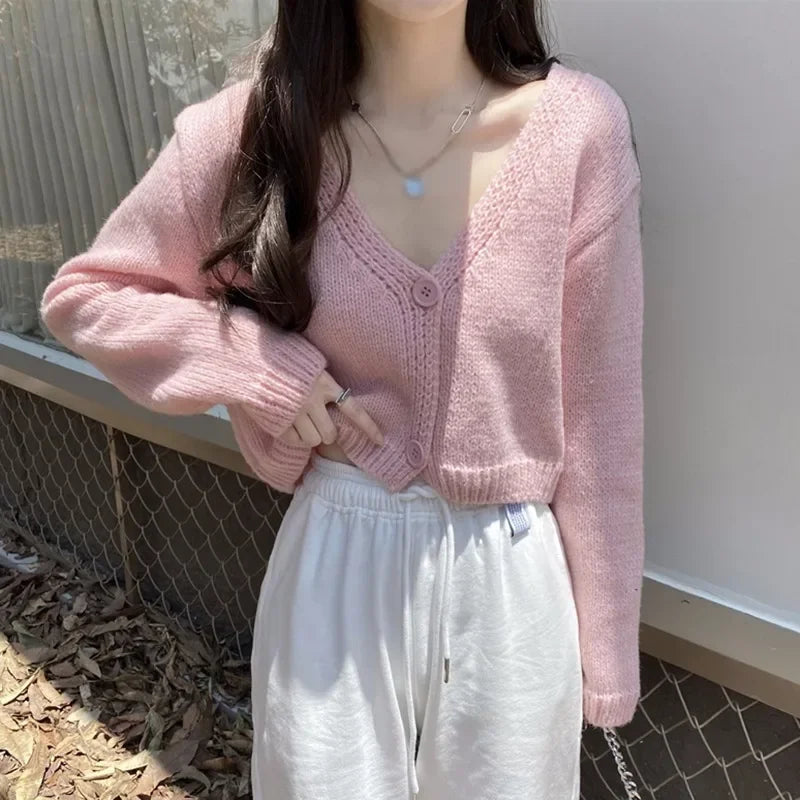V-Neck Casual Fashion Long Sleeve Cardigan