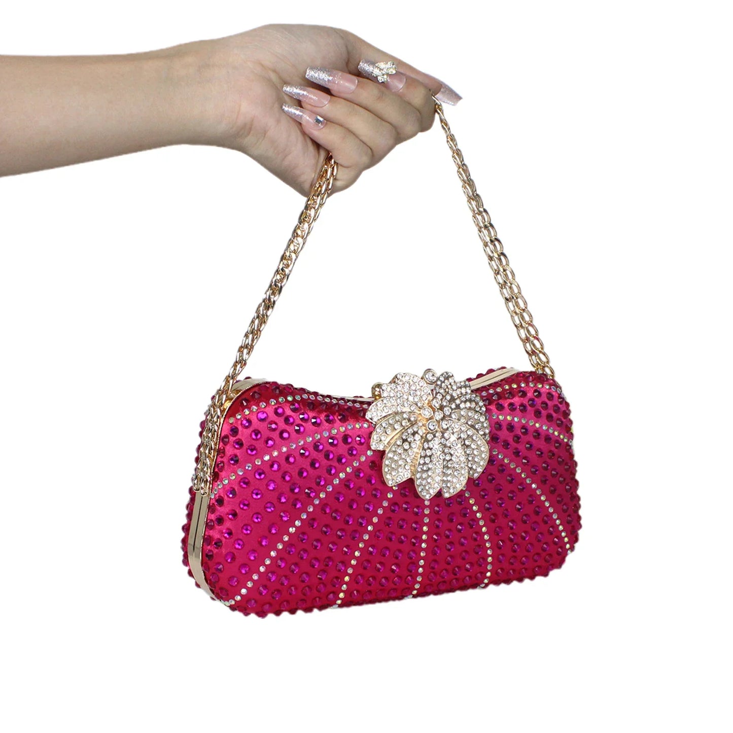 Elegant Crystal Shiny Evening Clutch Purse Wedding Bag