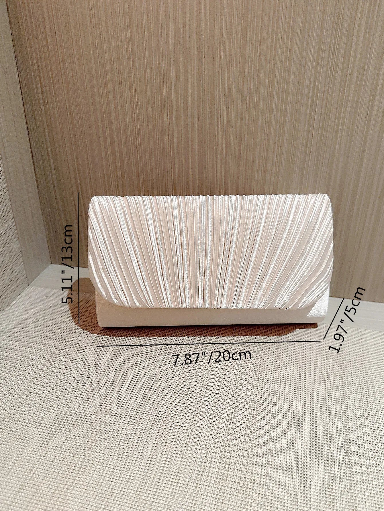 Satin Pleated Rhinestone Wedding Evening Clutch Bag