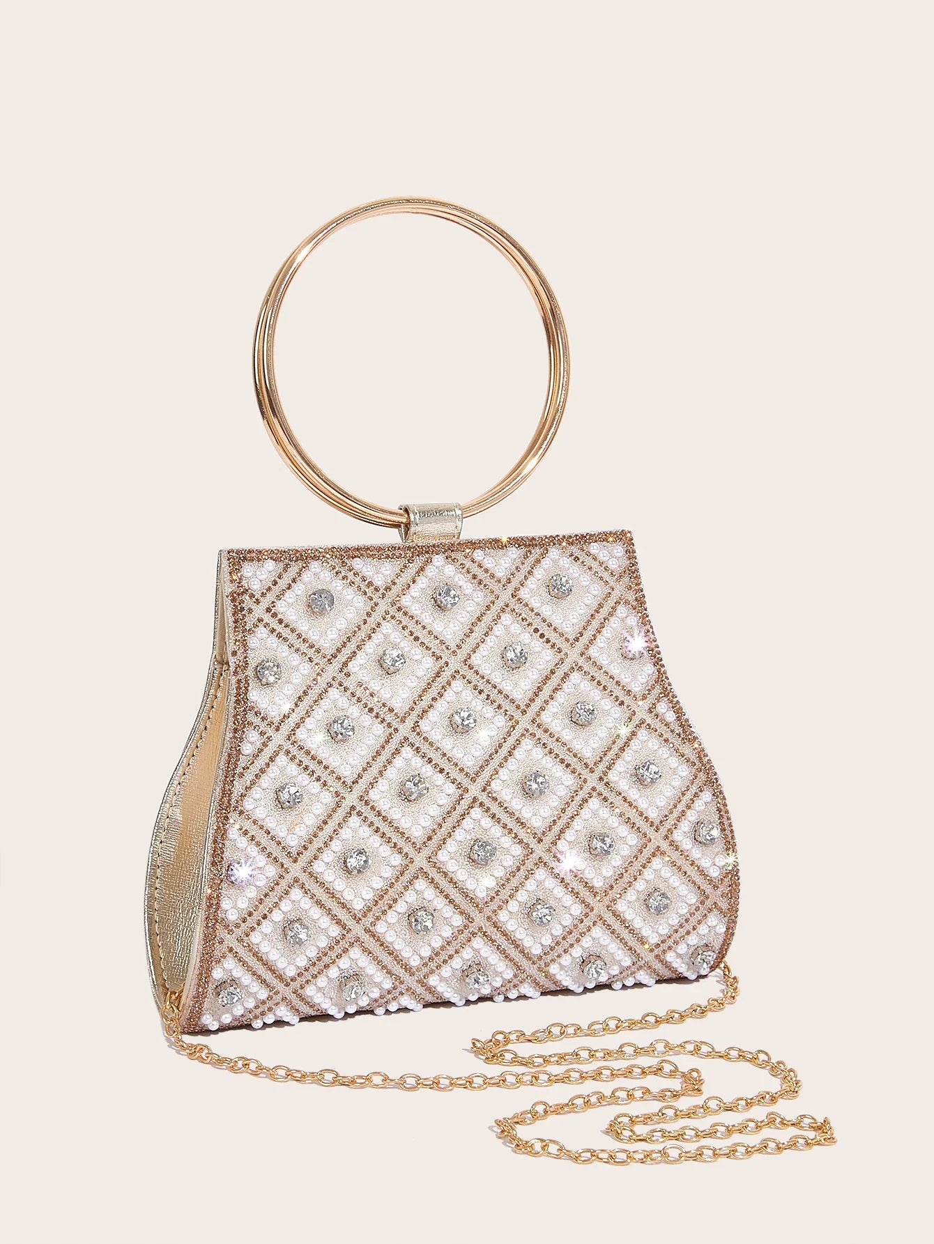 PU Rhinestone Clutch Bag for Women Party Wedding Fashion