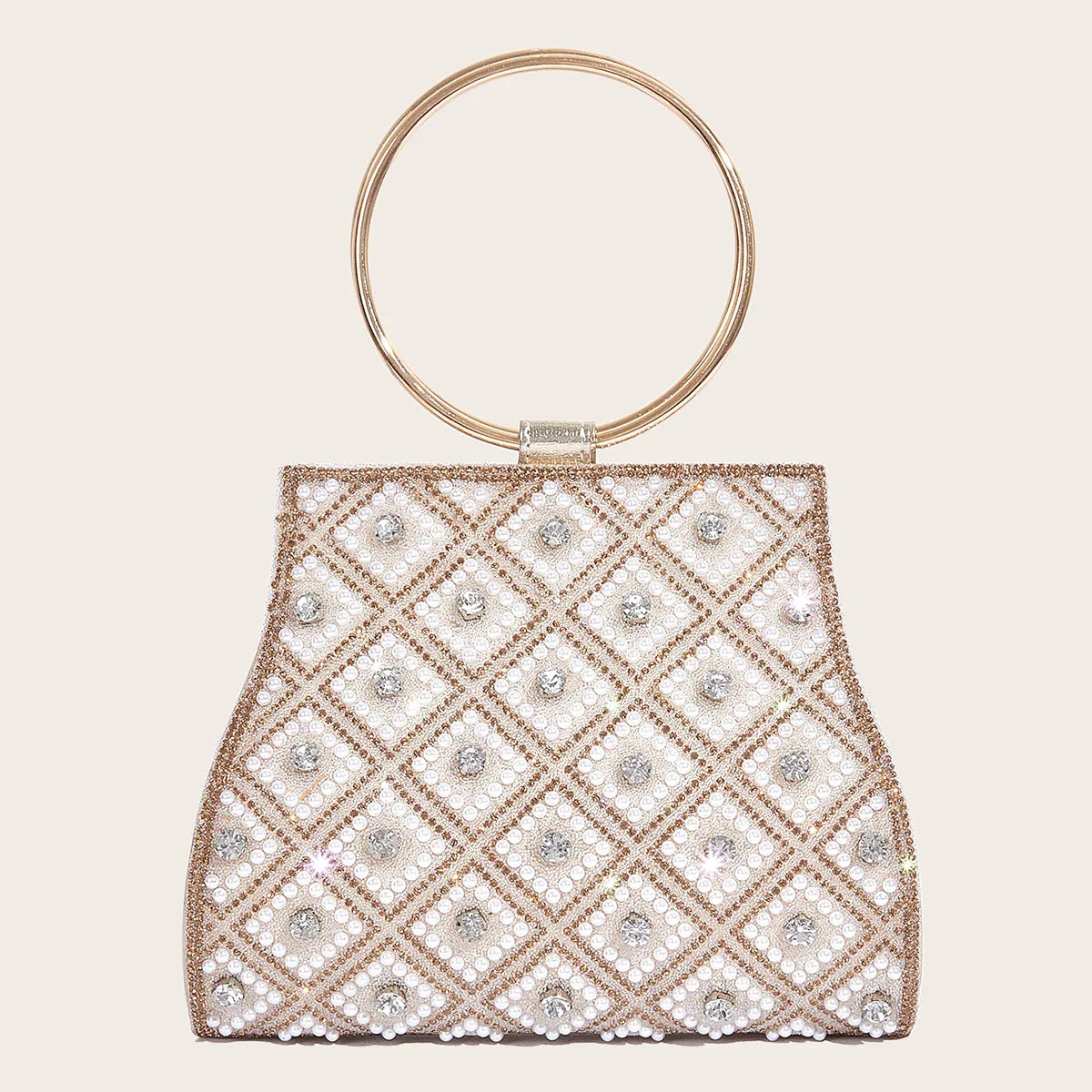 PU Rhinestone Clutch Bag for Women Party Wedding Fashion