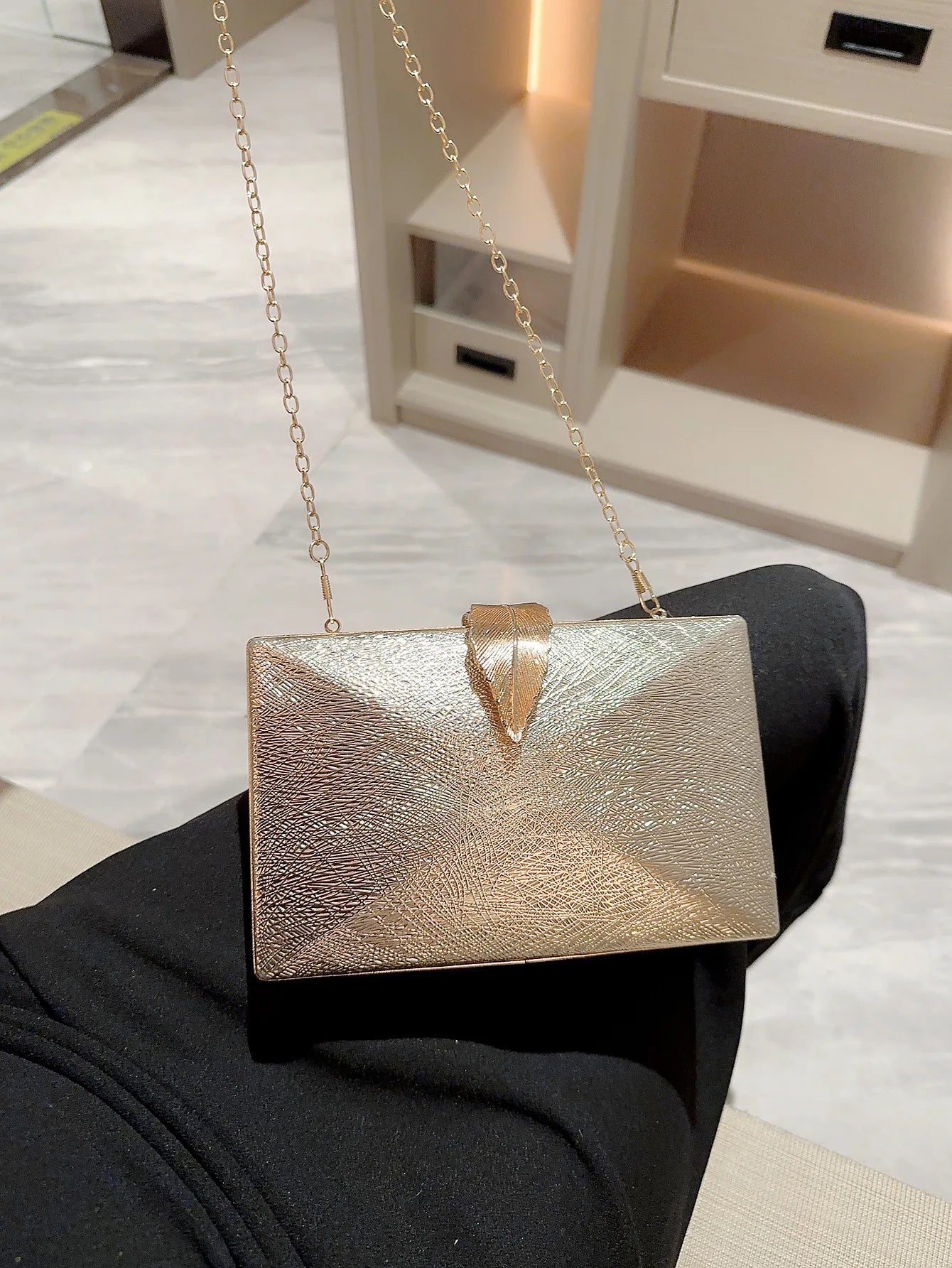 Gold Leaf Box Dinner Party Clutch Bag