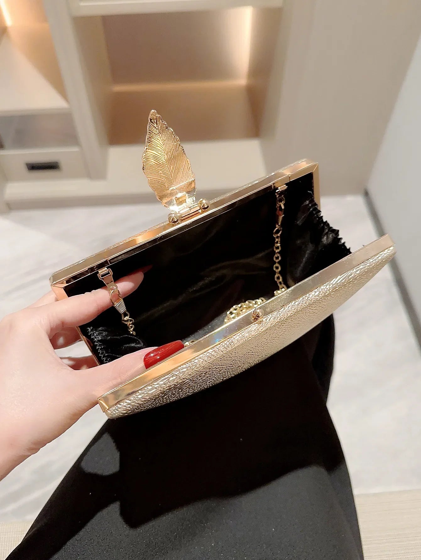 Gold Leaf Box Dinner Party Clutch Bag